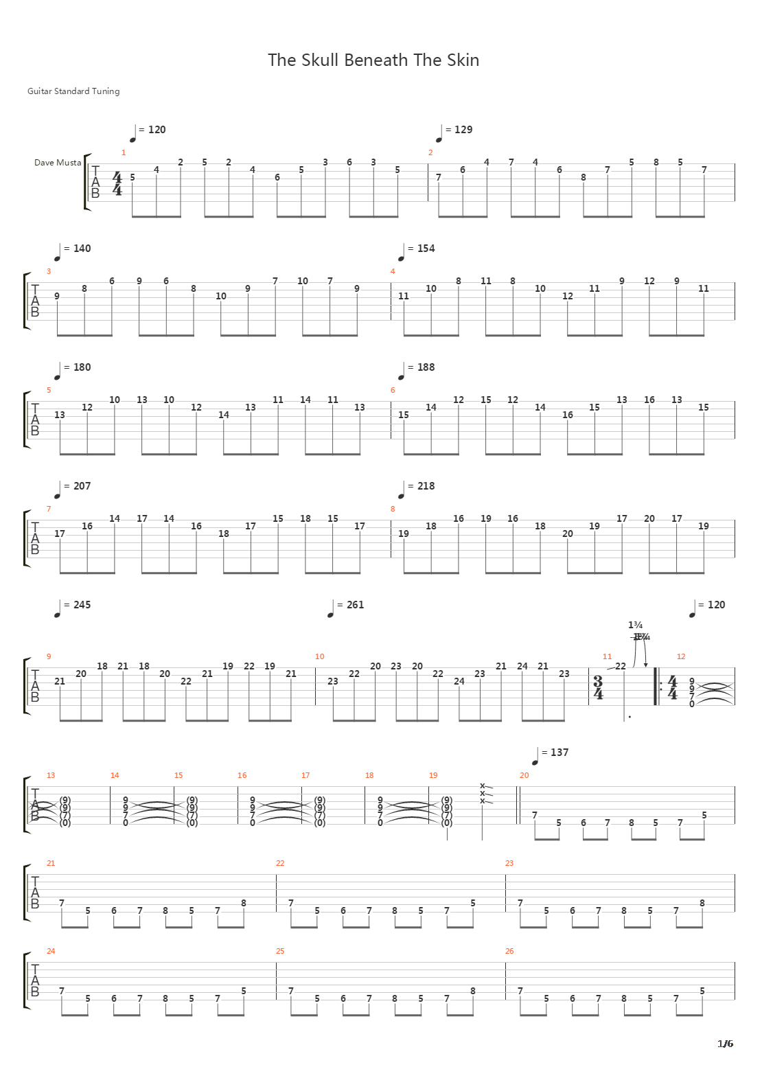 Skull Beneath The Skin吉他谱