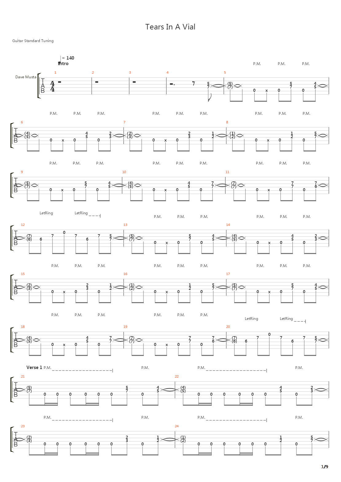 Tears In A Vial吉他谱
