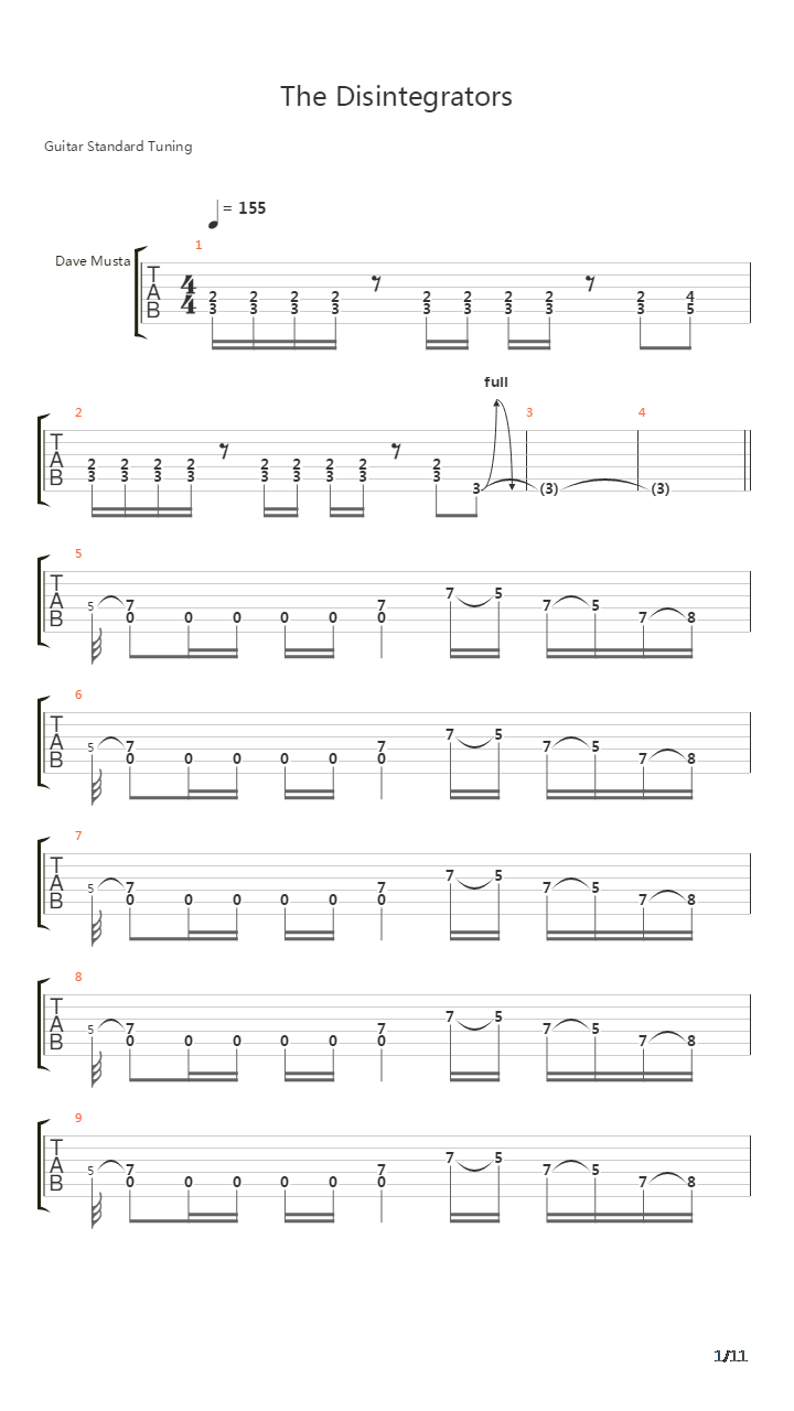 The Disintegrators吉他谱