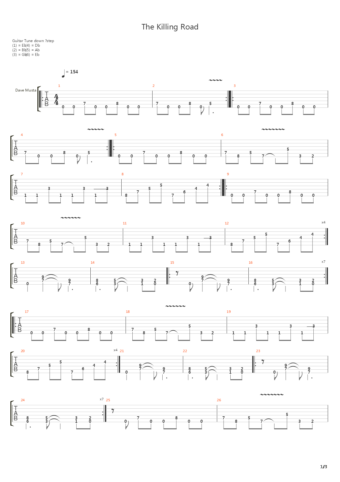 The Killing Road吉他谱