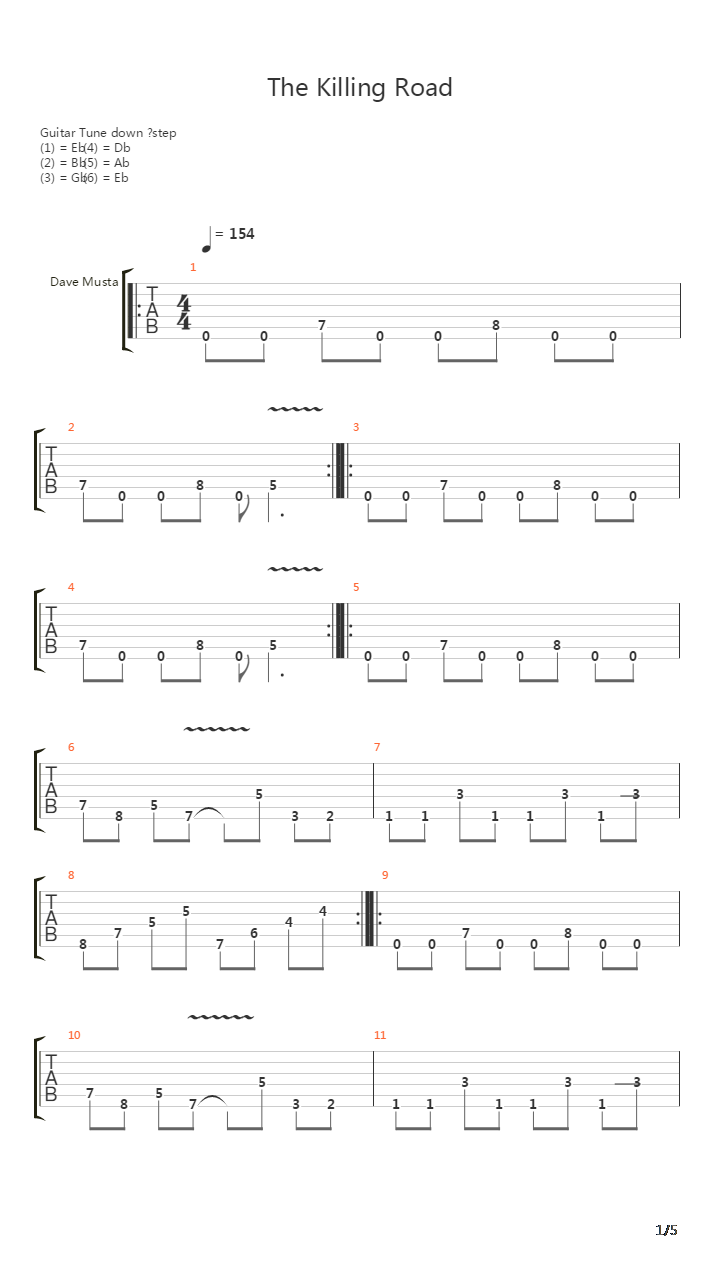 The Killing Road吉他谱