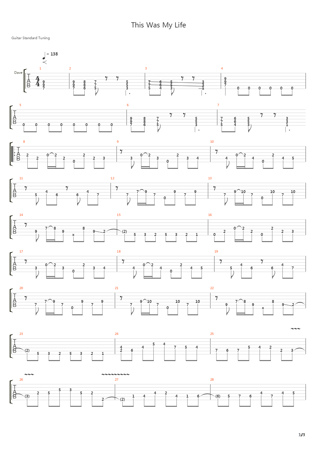 This Was My Life吉他谱