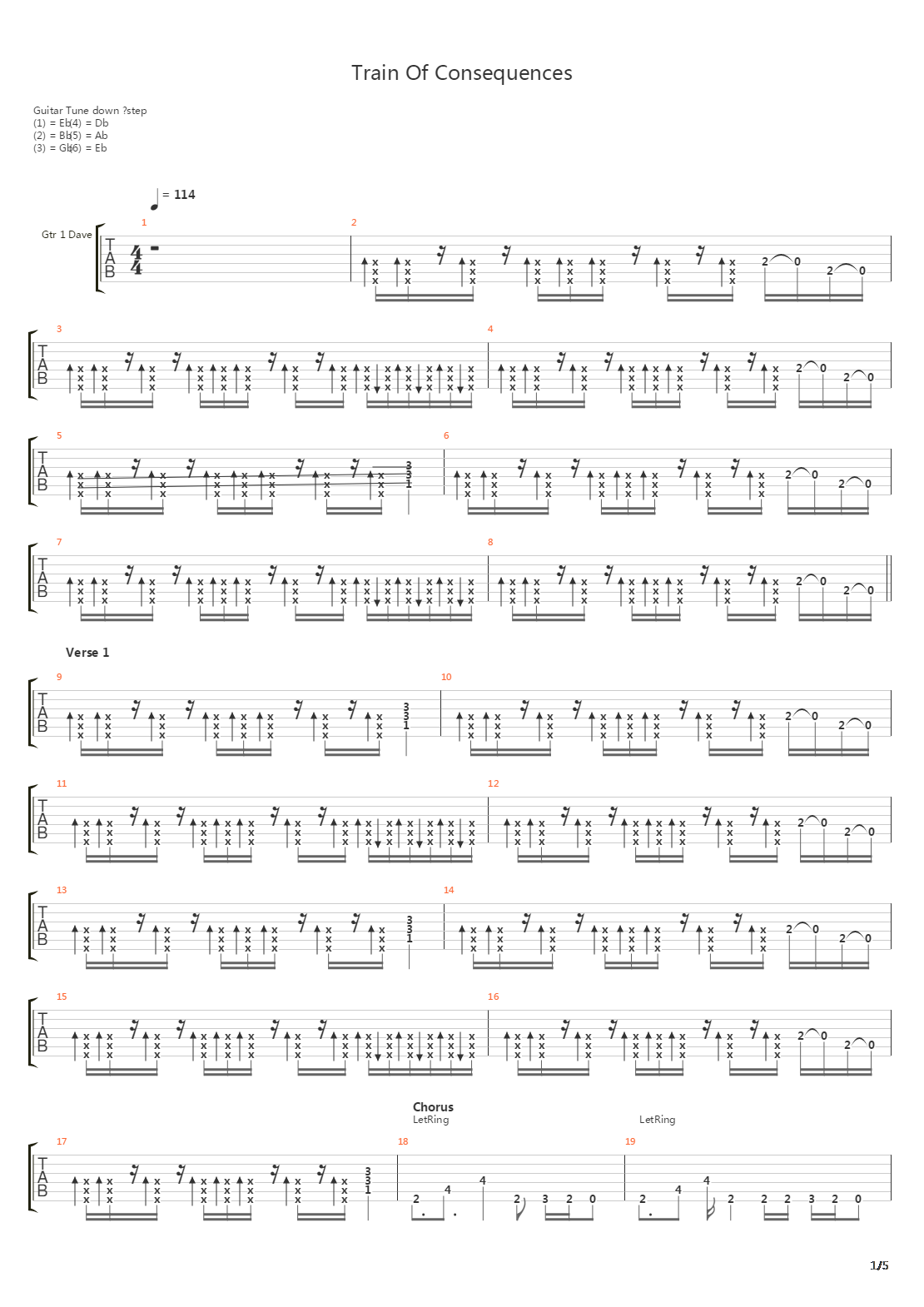 Train Of Consequences吉他谱