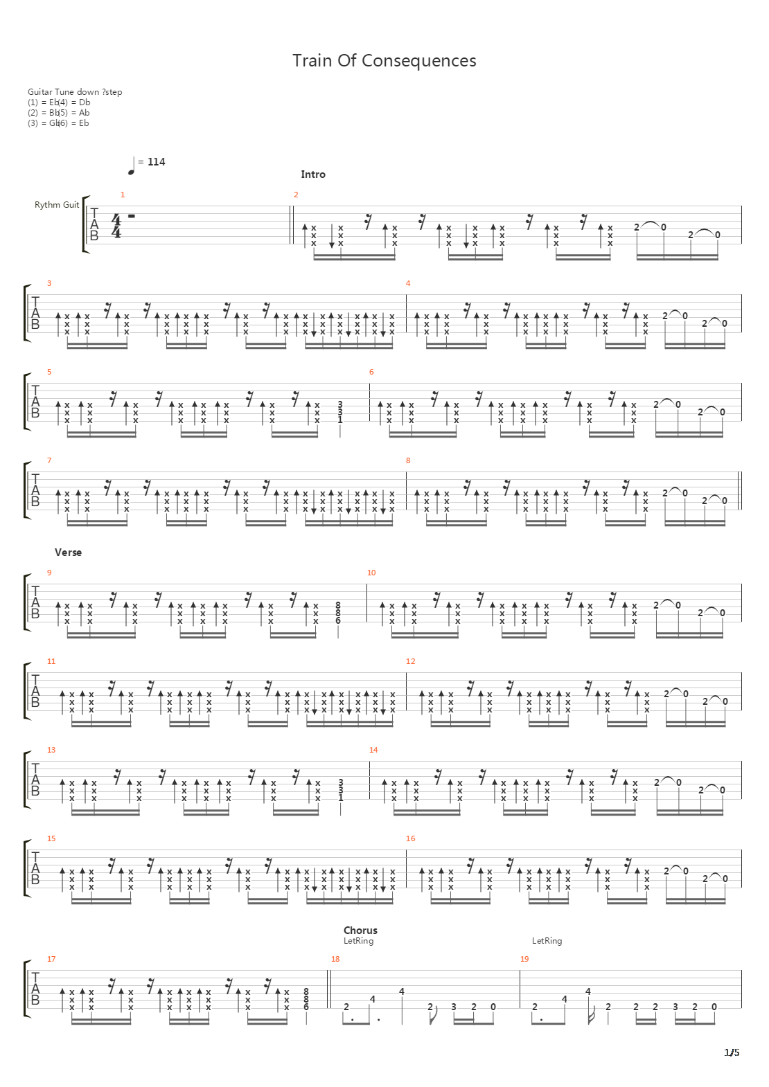 Train Of Consequences吉他谱