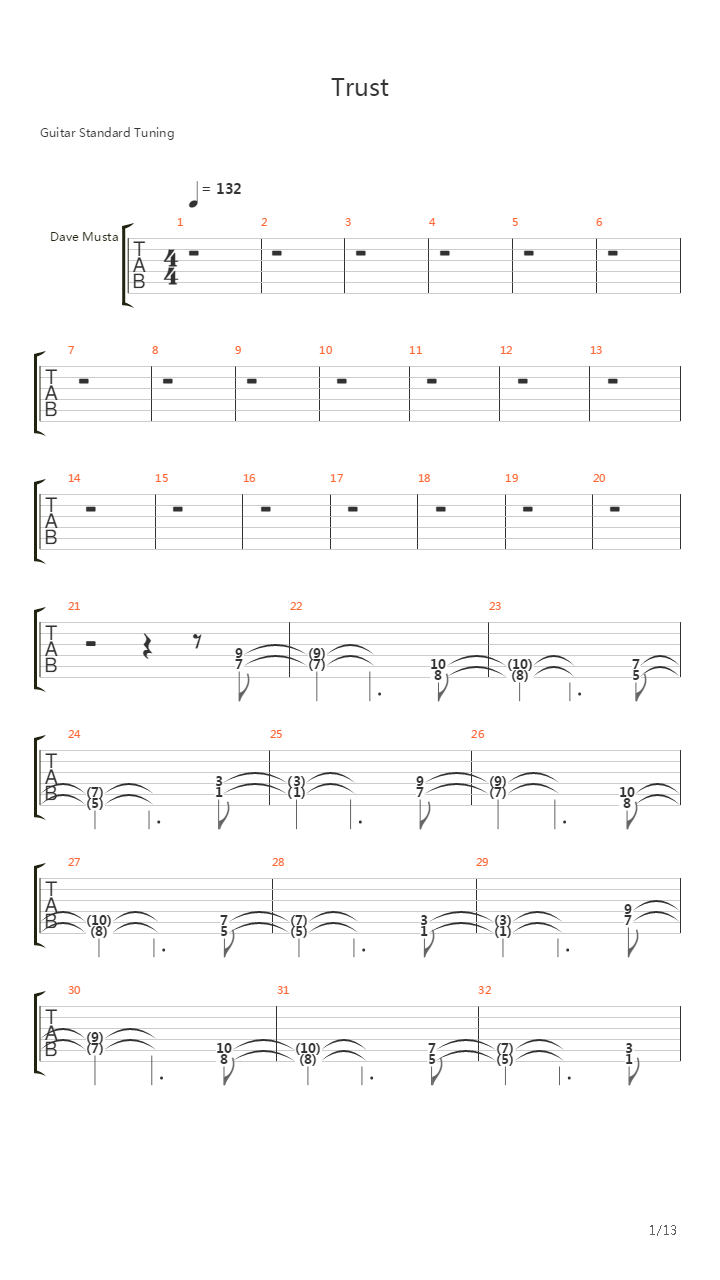 Trust吉他谱