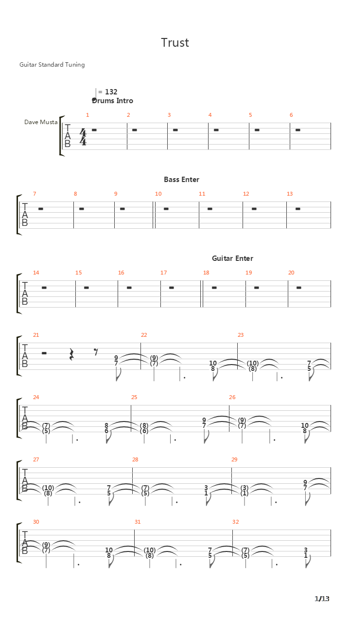 Trust吉他谱