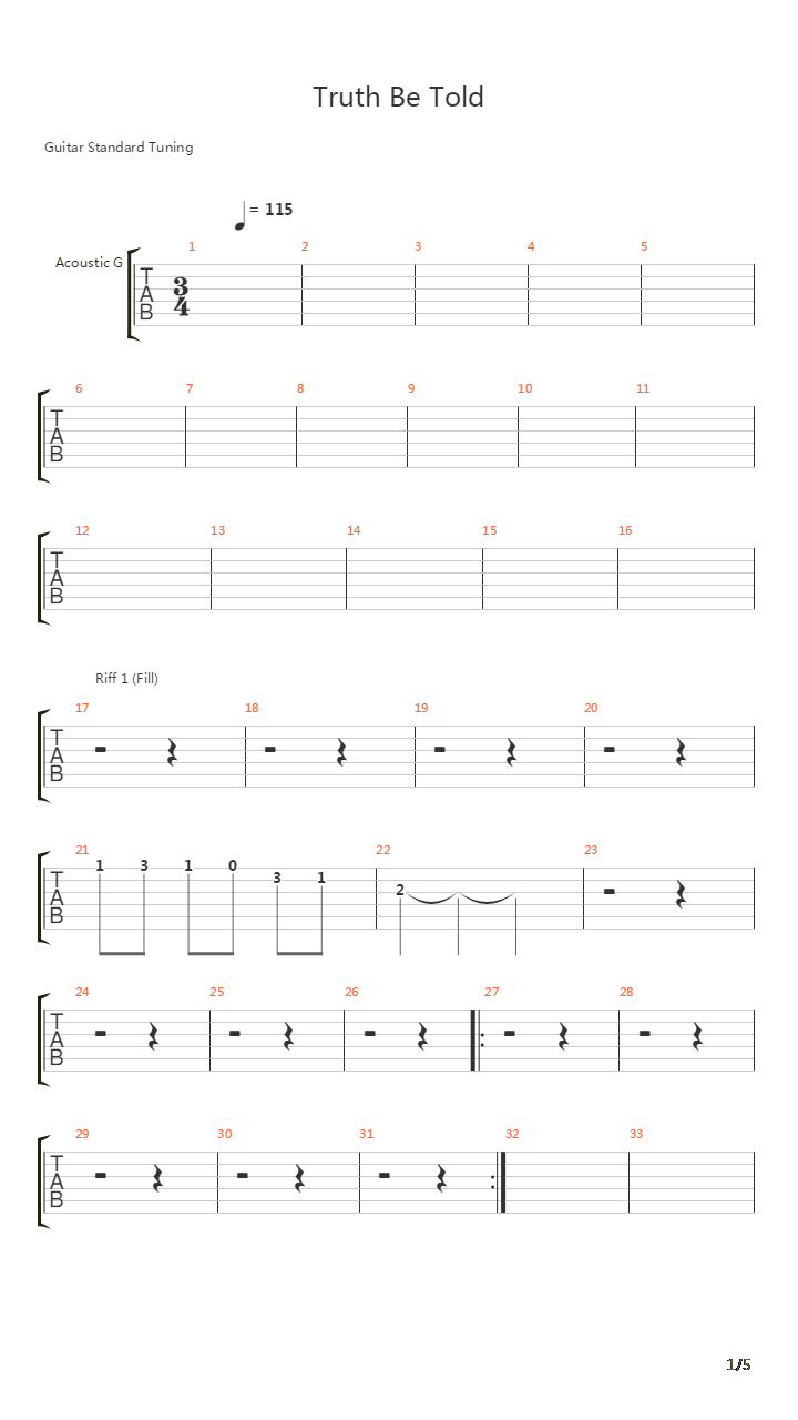 Truth Be Told吉他谱