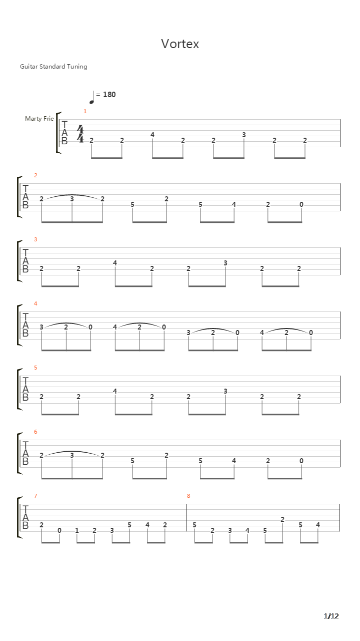 Vortex吉他谱