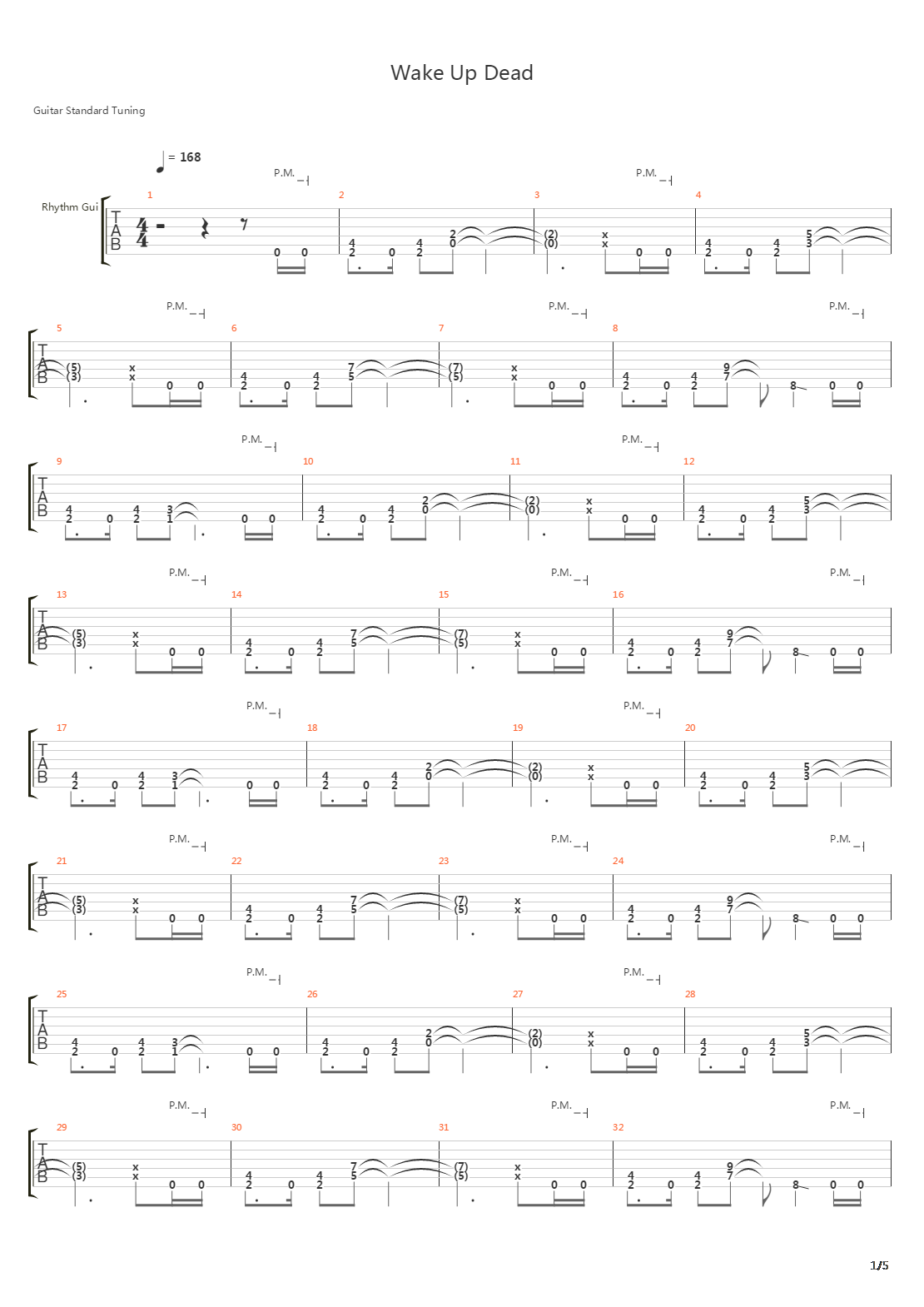 Wake Up Dead吉他谱