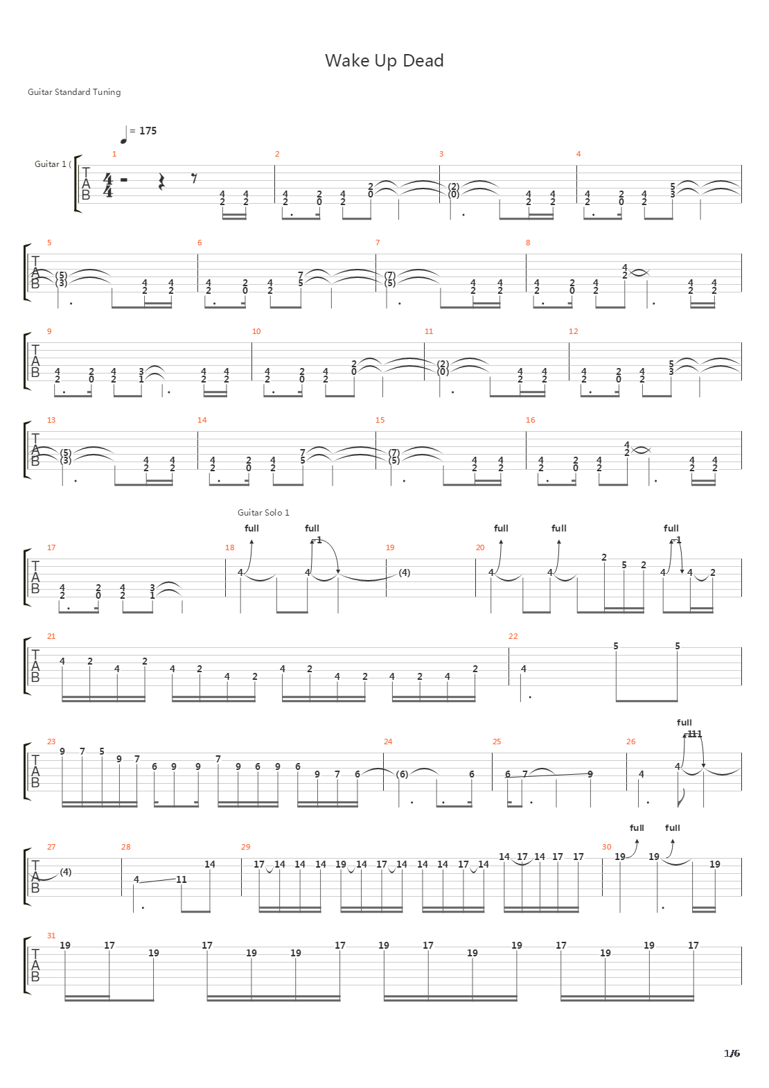 Wake Up Dead吉他谱