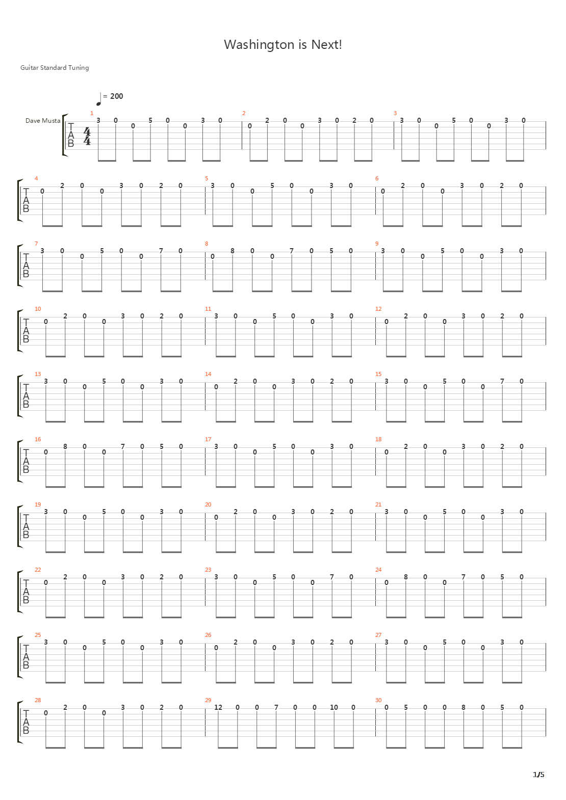 Washington Is Next吉他谱