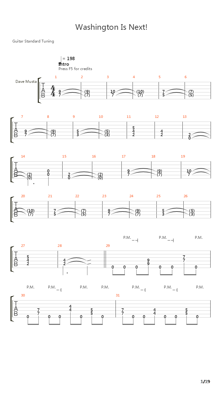 Washington Is Next吉他谱