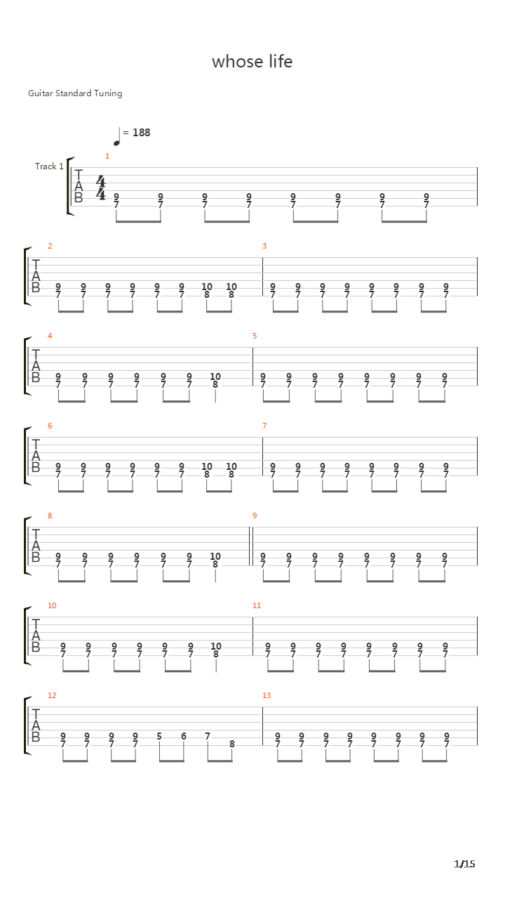 Whose Life Is It Anyways吉他谱