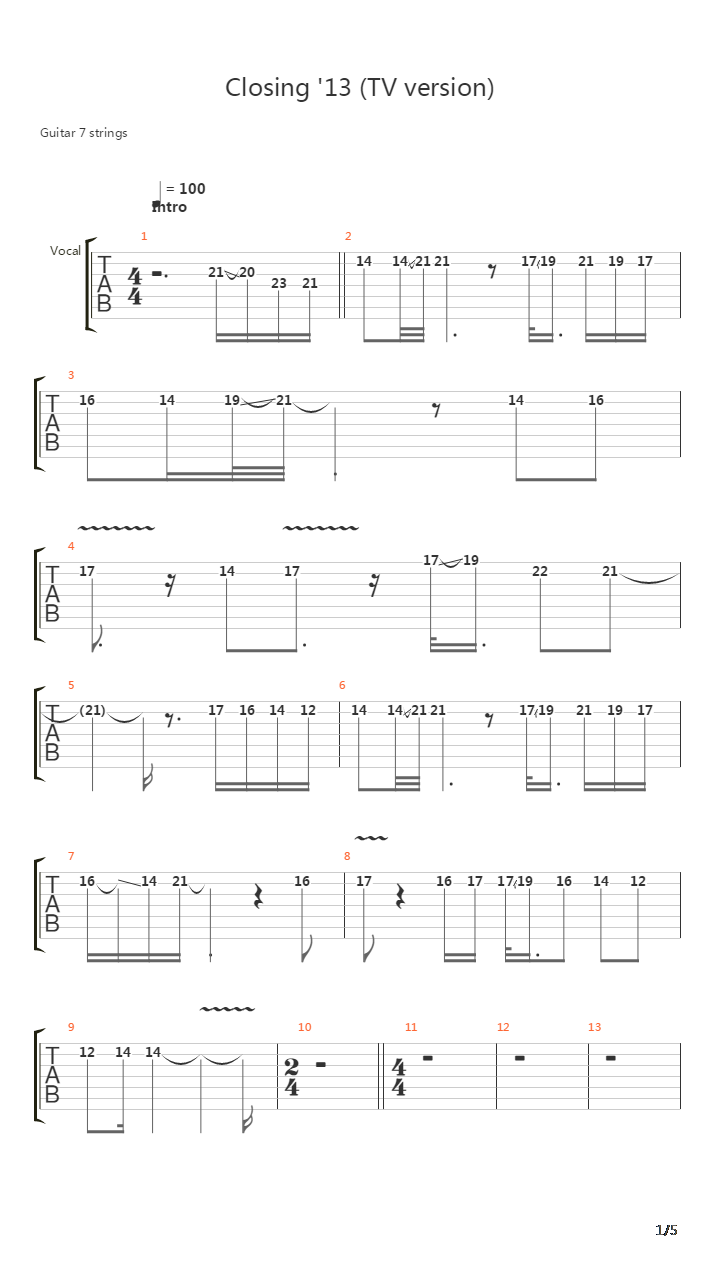 白色相簿2(White Album 2) - closing ’13(TV版插曲)吉他谱