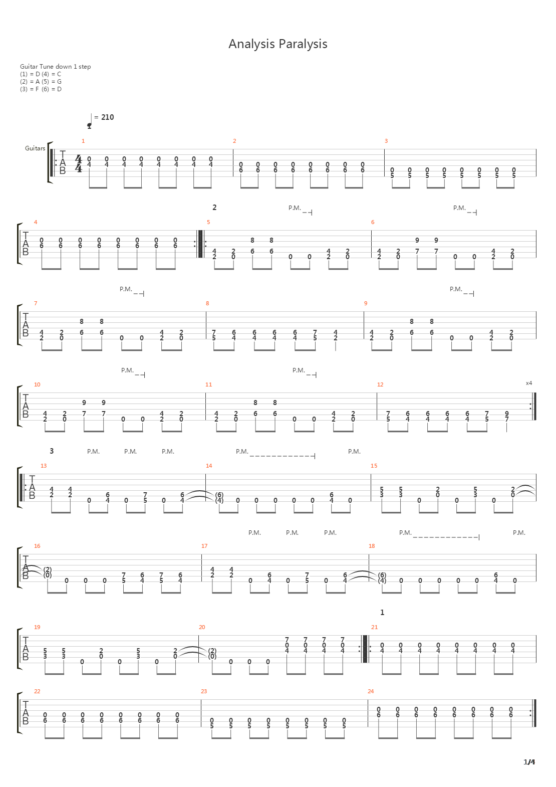 Analysis Paralysis吉他谱