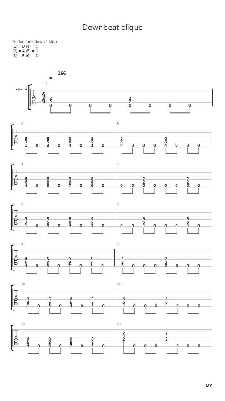 Downbeat Clique吉他谱