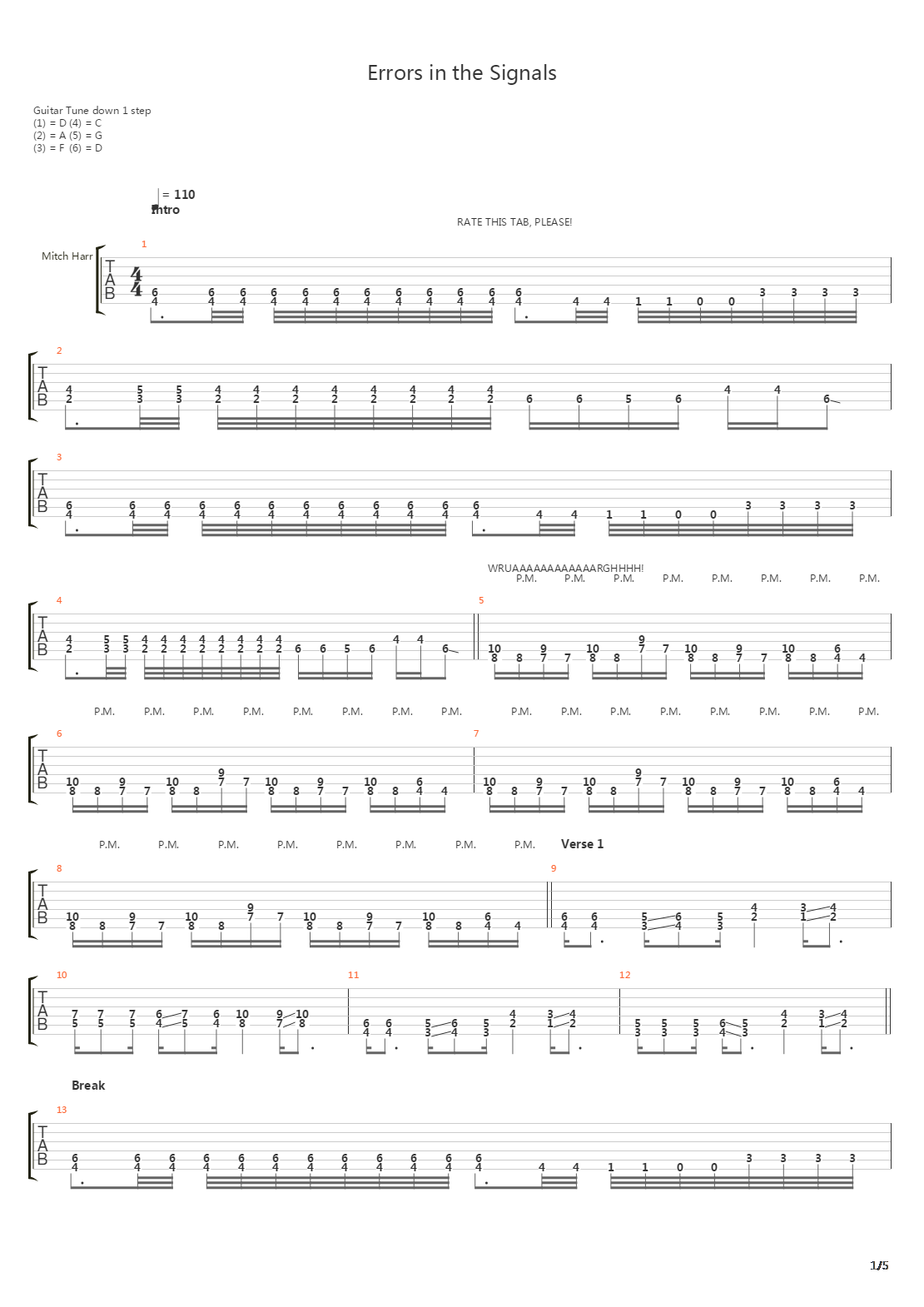 Errors In The Signals吉他谱