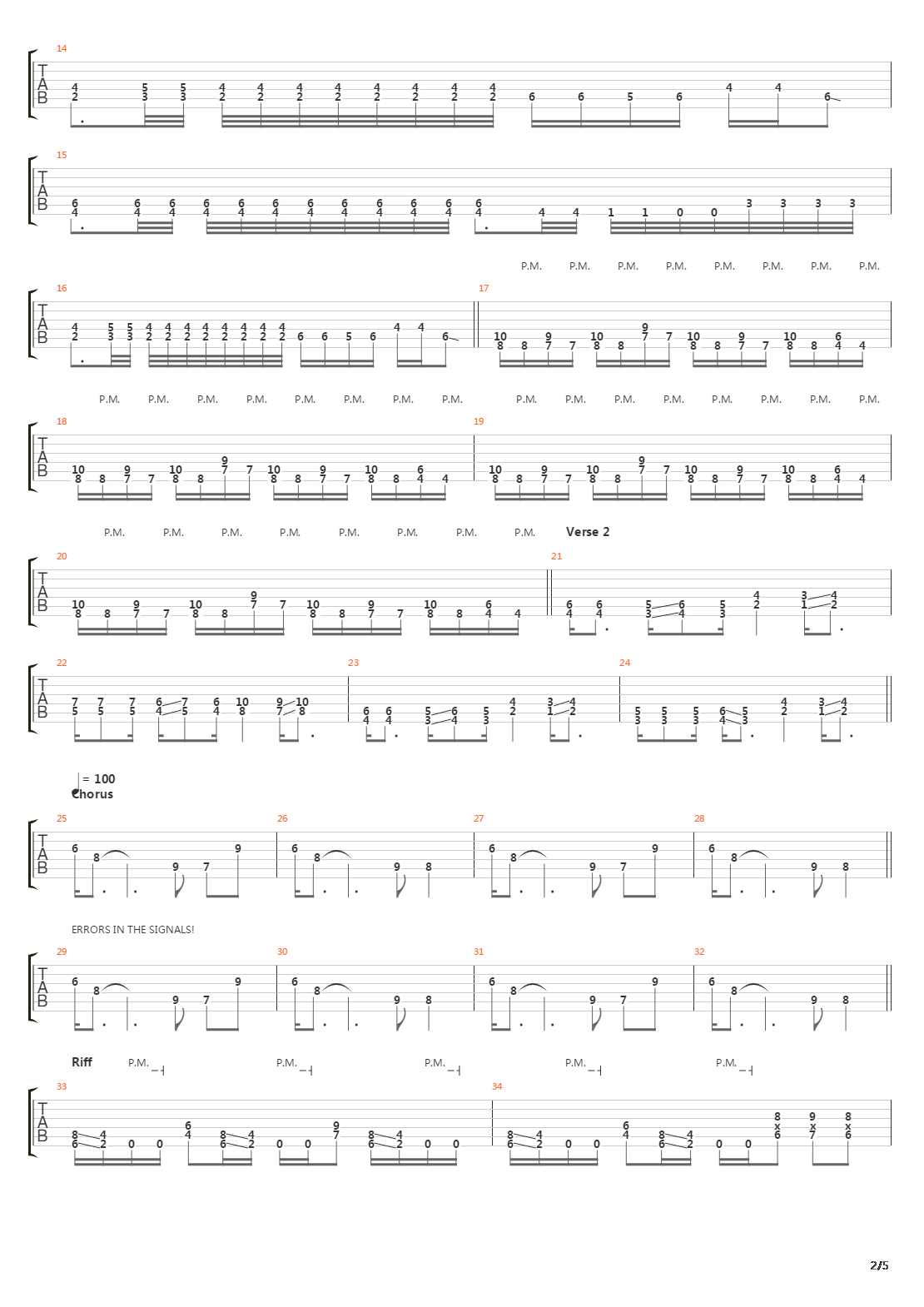 Errors In The Signals吉他谱