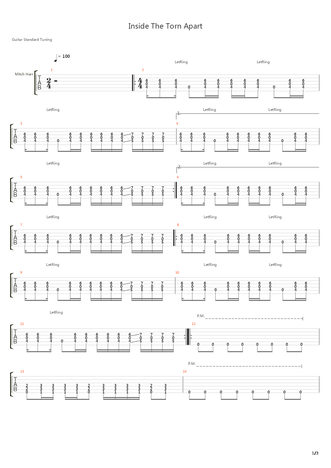 Inside The Torn Apart吉他谱