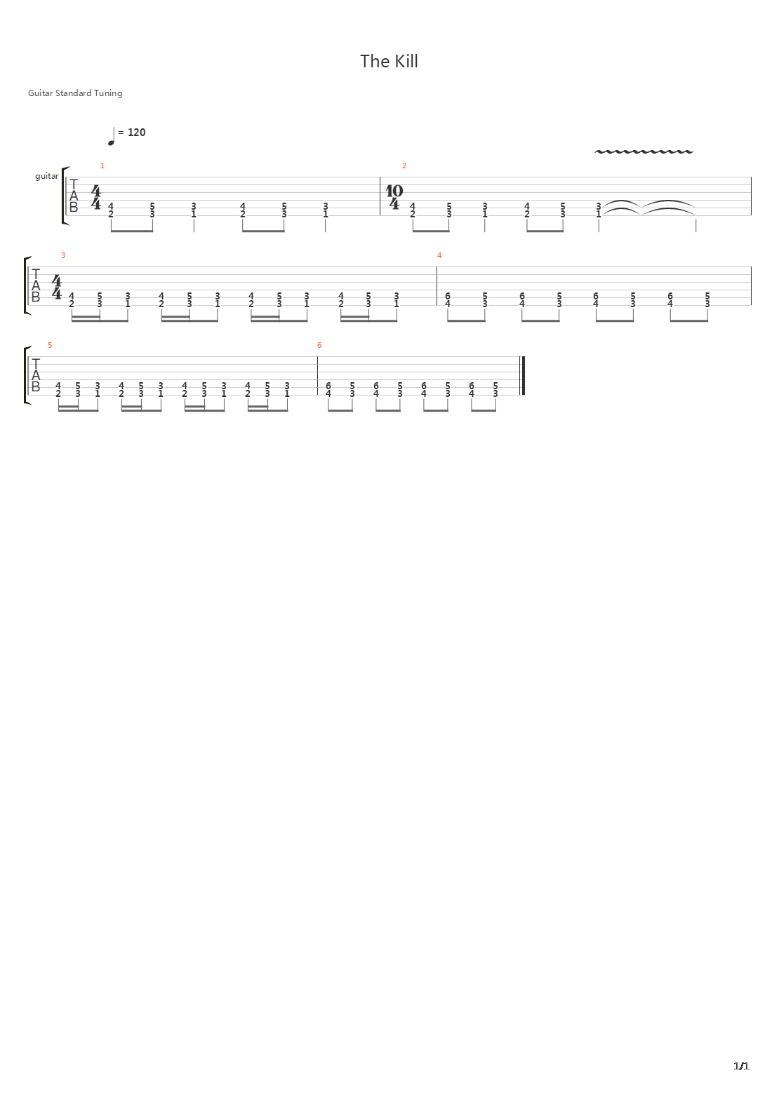 Kill吉他谱