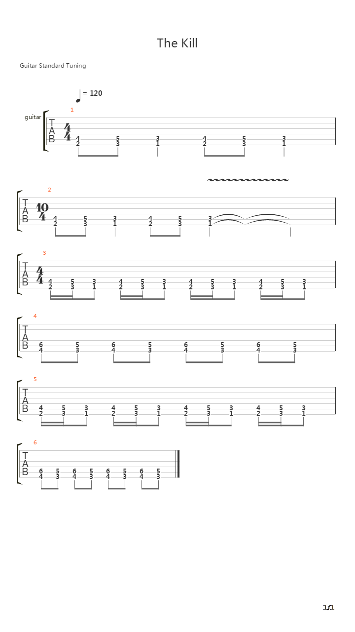Kill吉他谱