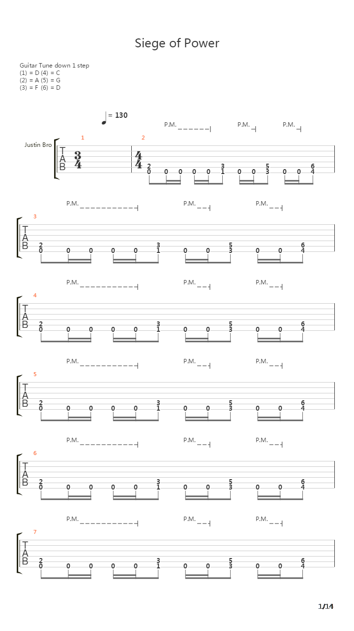 Siege Of Power吉他谱
