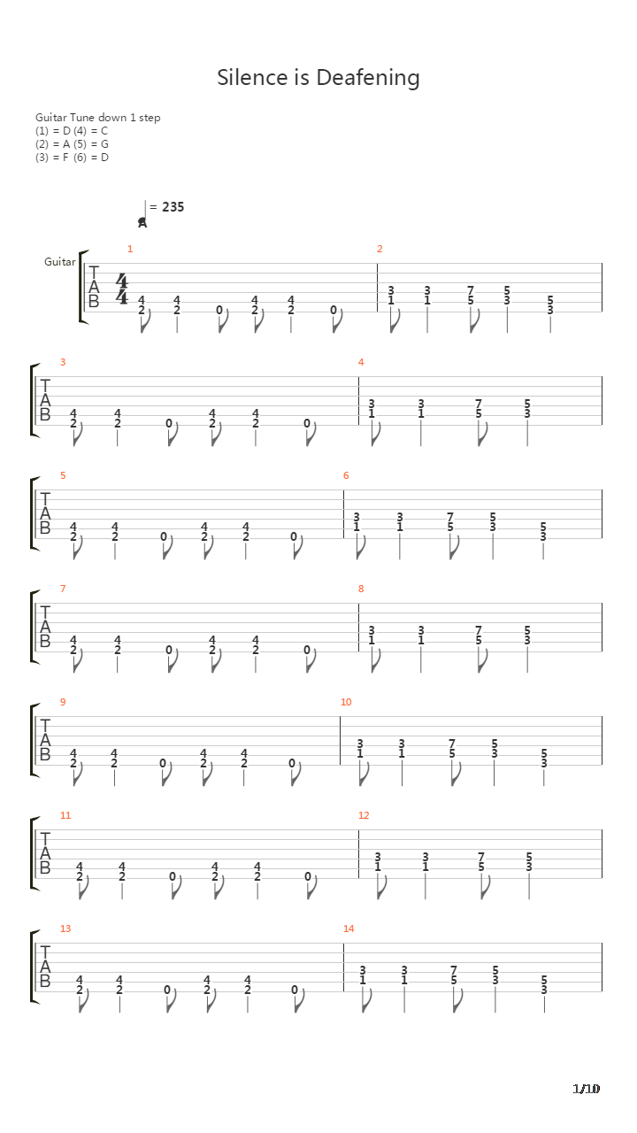 Silence Is Defeaning吉他谱