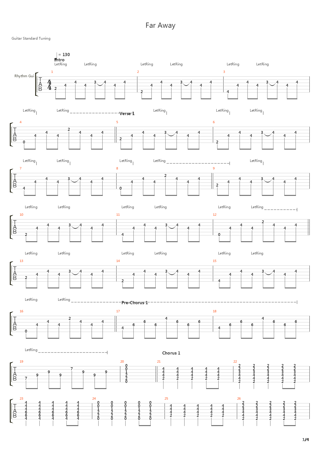 Far Away Right吉他谱