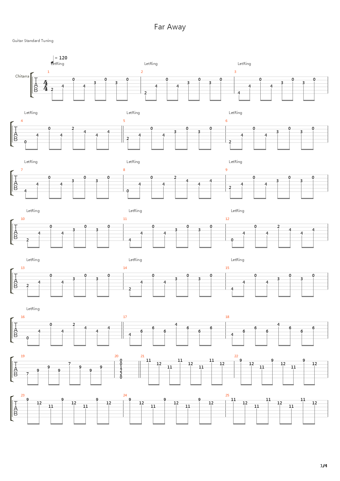 Far Away吉他谱