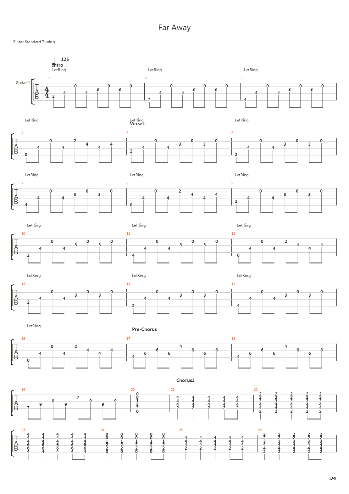 Far Away吉他谱