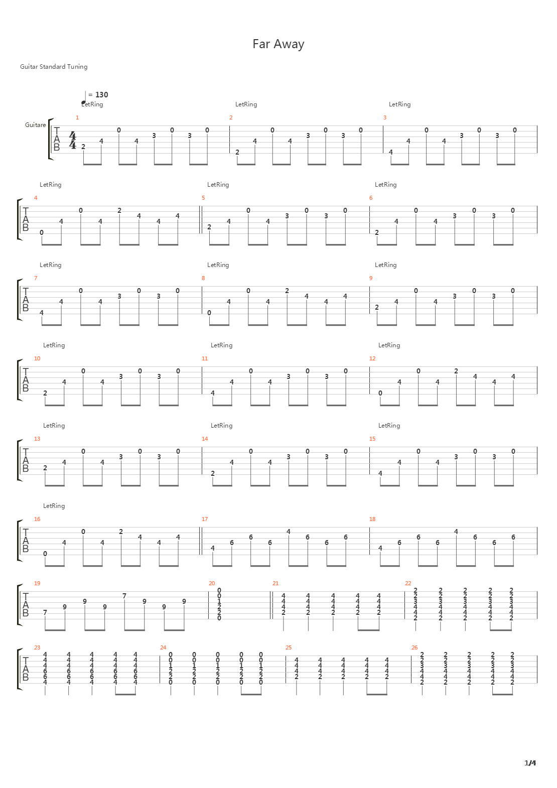 Far Away吉他谱