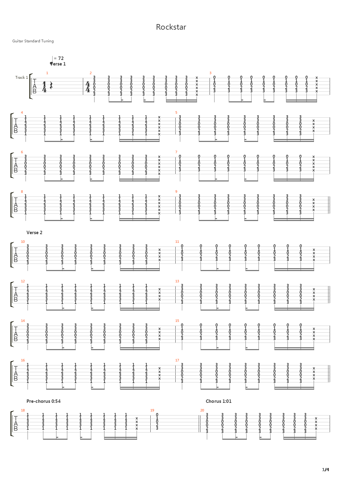 Rockstar吉他谱