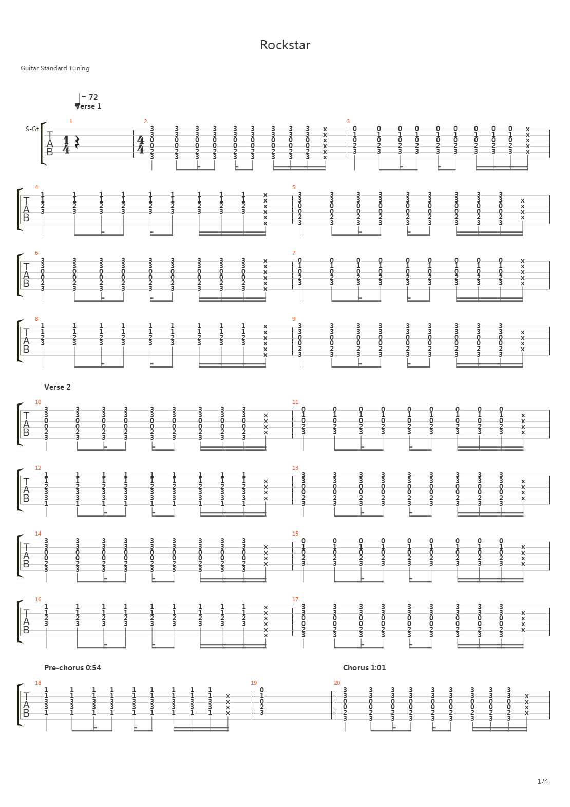 Rockstar吉他谱