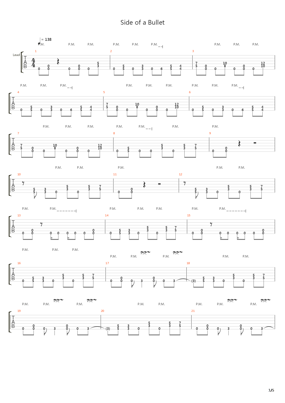 Side Of A Bullet吉他谱