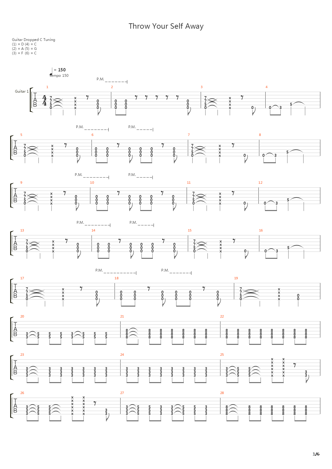 Throw Your Self Away吉他谱