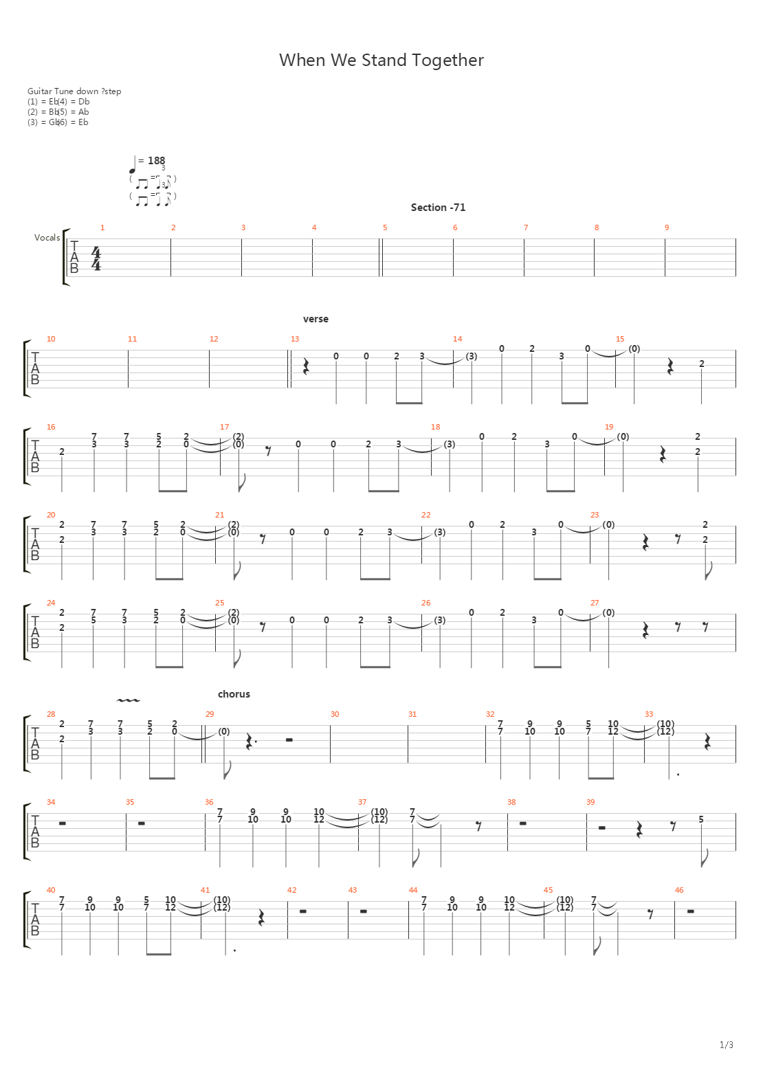 When We Stand Together吉他谱