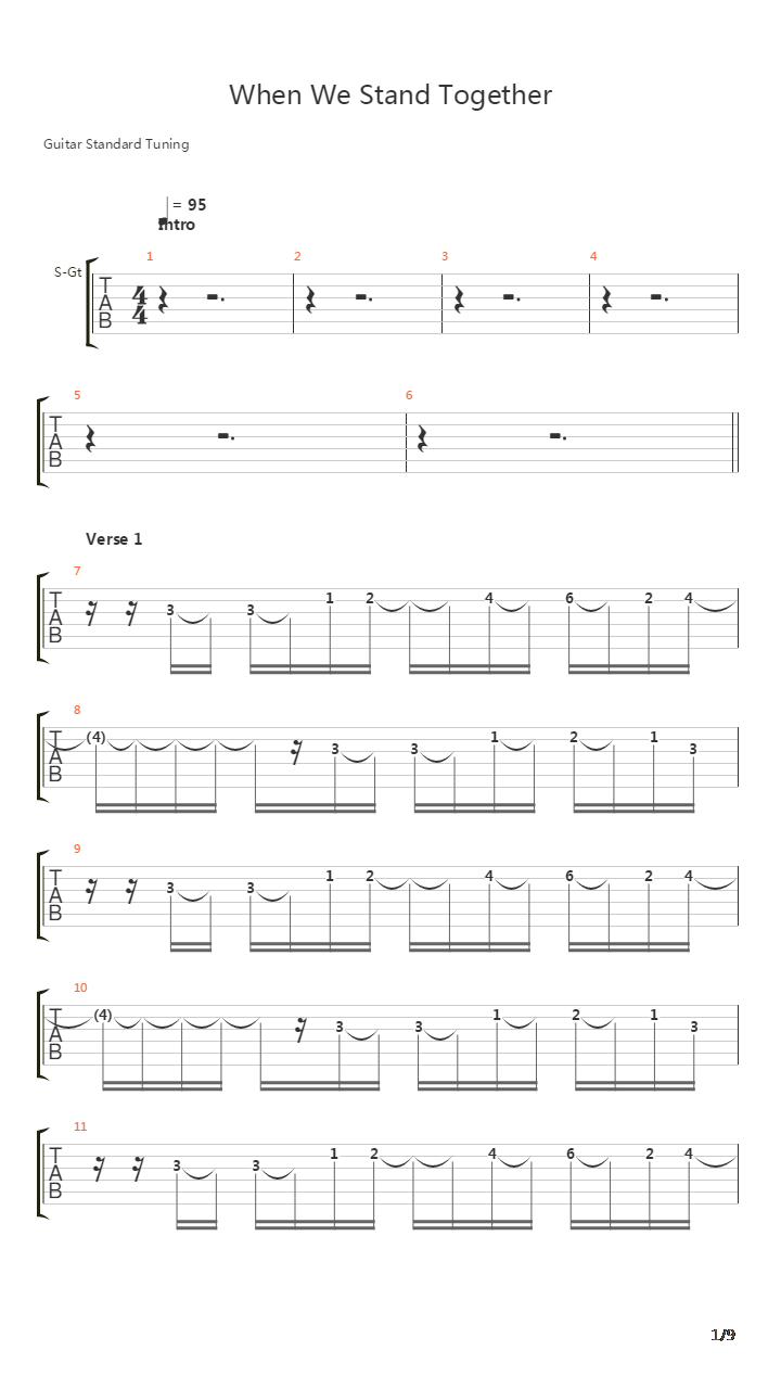 When We Stand Together吉他谱