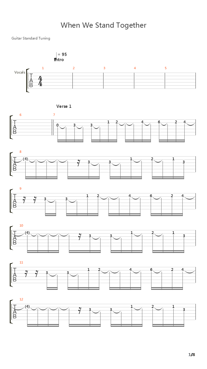 When We Stand Together吉他谱