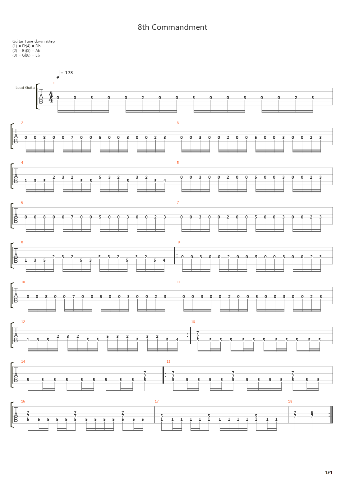 8th Commandment吉他谱