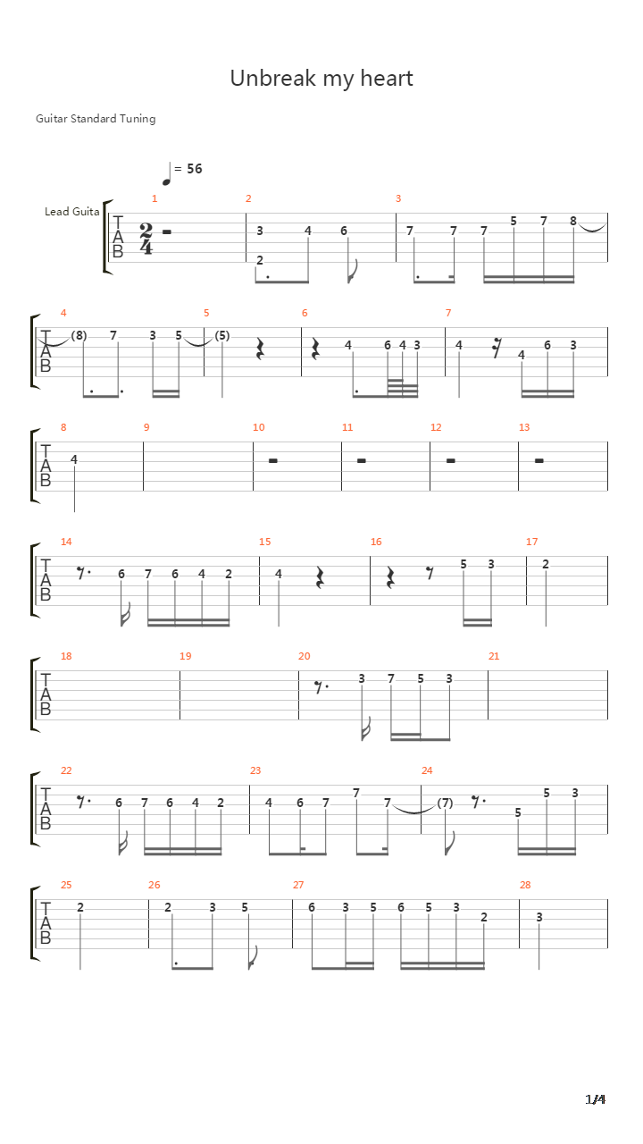 Unbreak My Heart吉他谱
