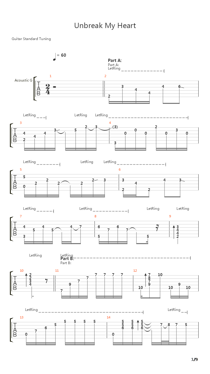Unbreak My Heart吉他谱