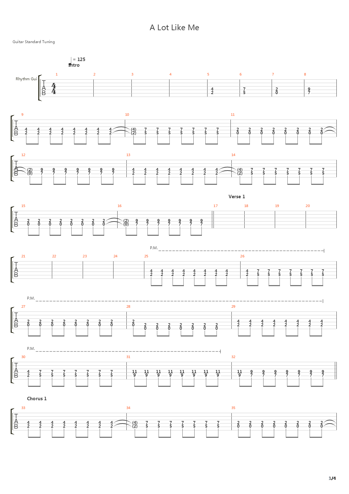 A Lot Like Me吉他谱