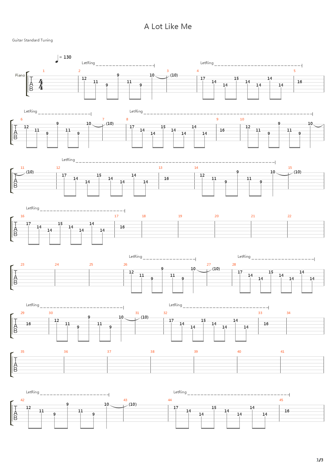 A Lot Like Me吉他谱