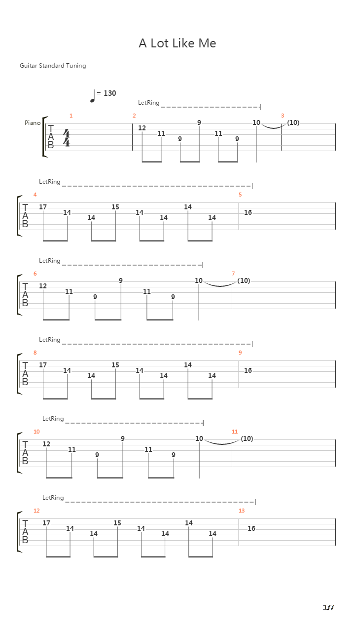 A Lot Like Me吉他谱