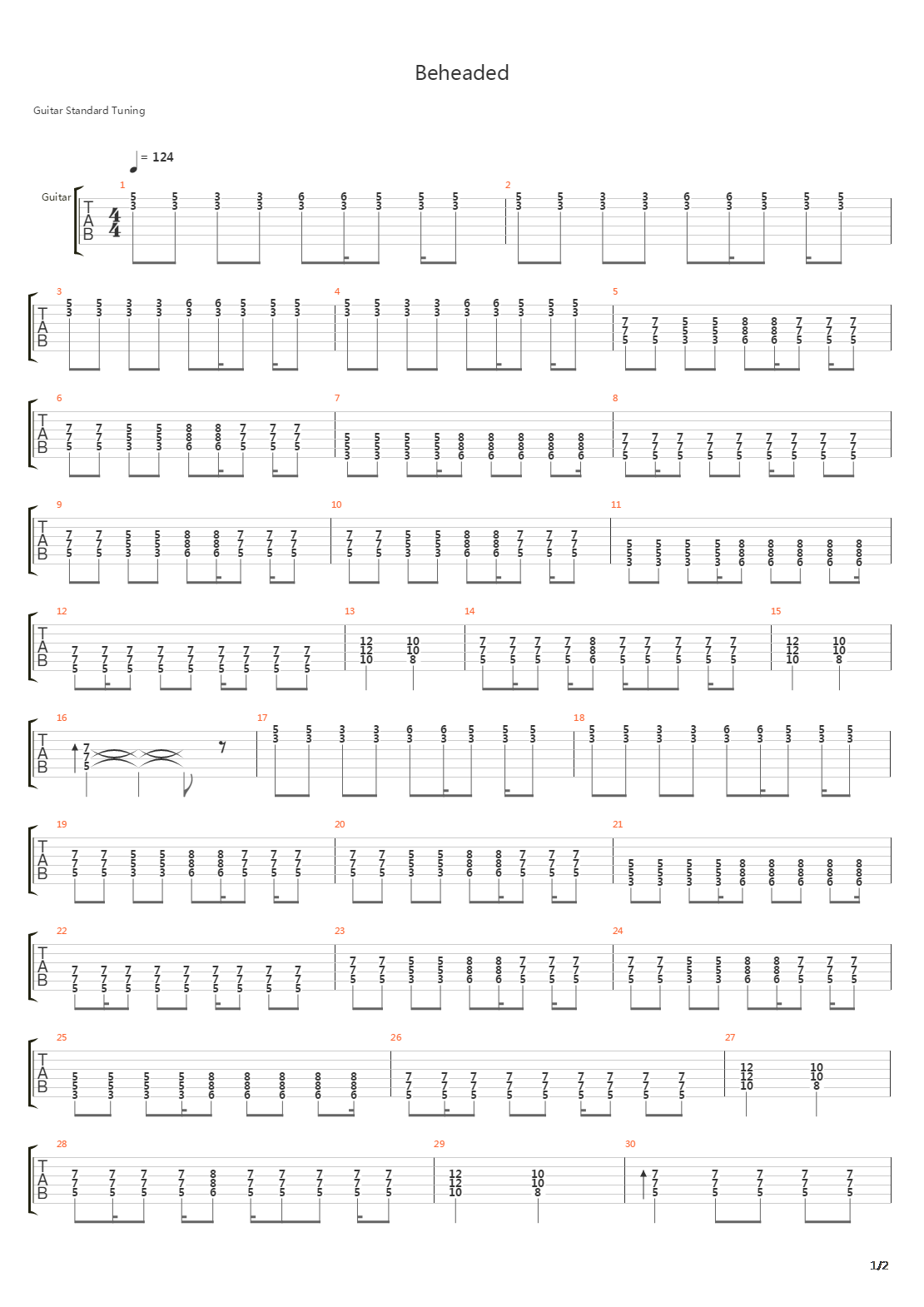 Beheaded吉他谱