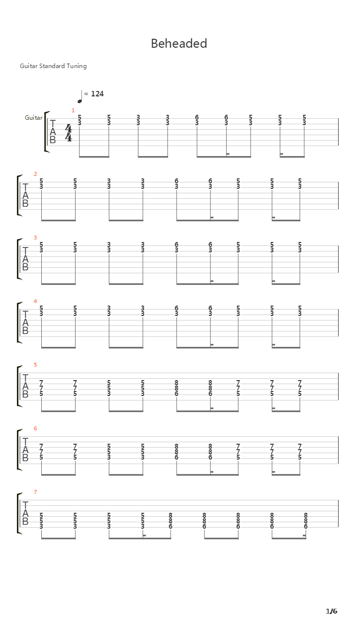 Beheaded吉他谱