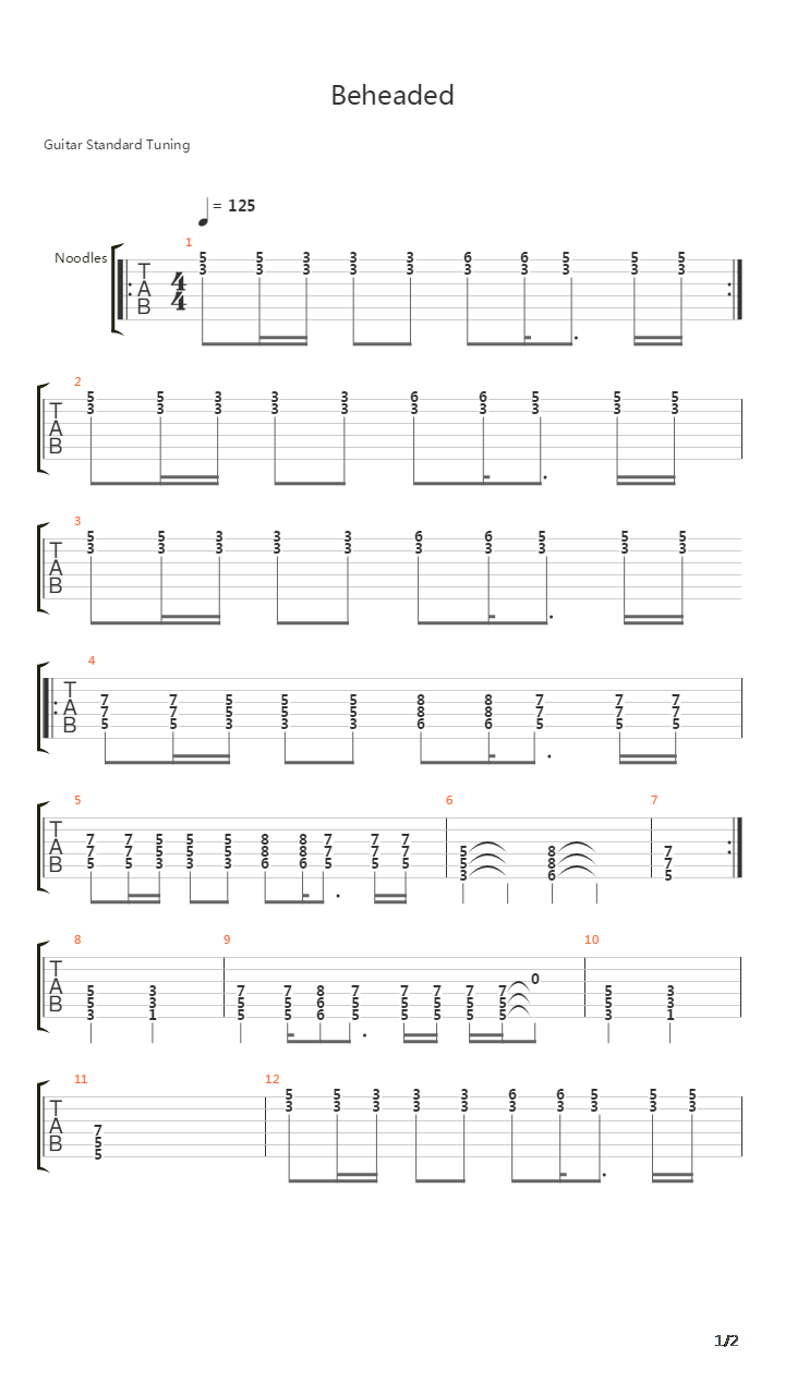 Beheaded吉他谱