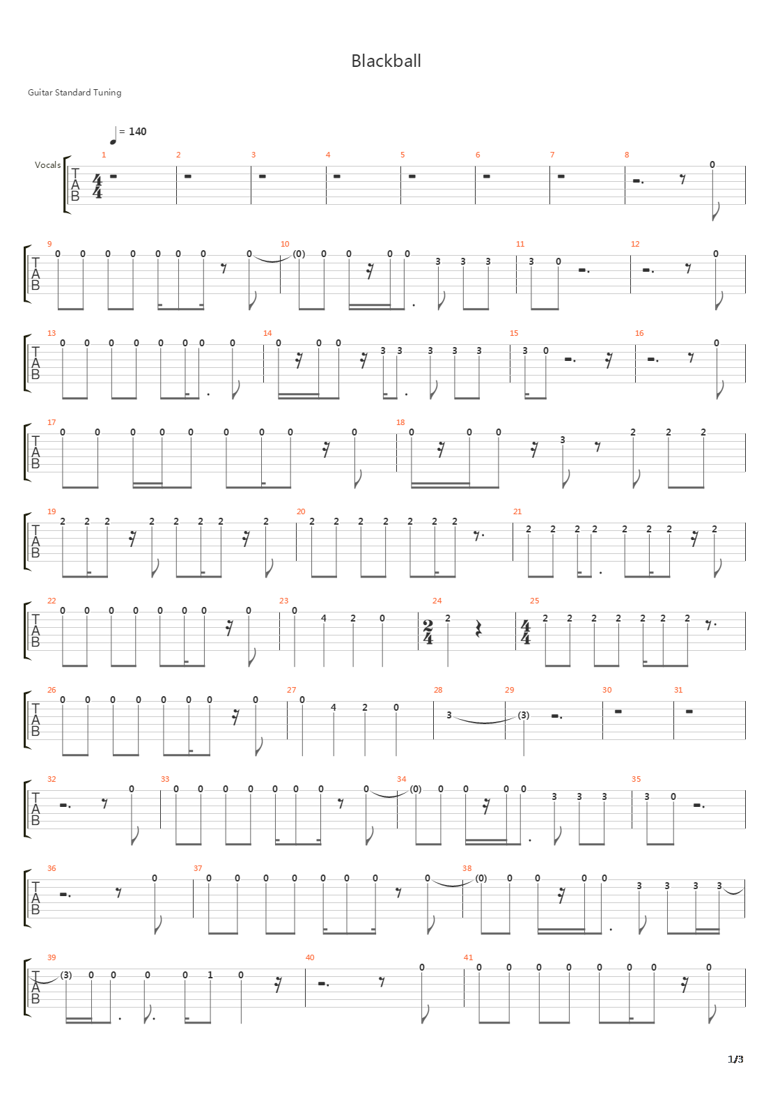 Blackball吉他谱