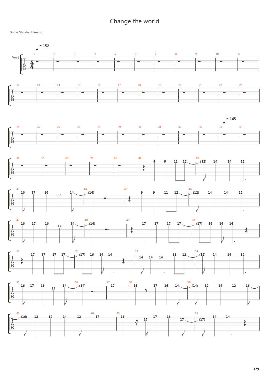 Change The World吉他谱