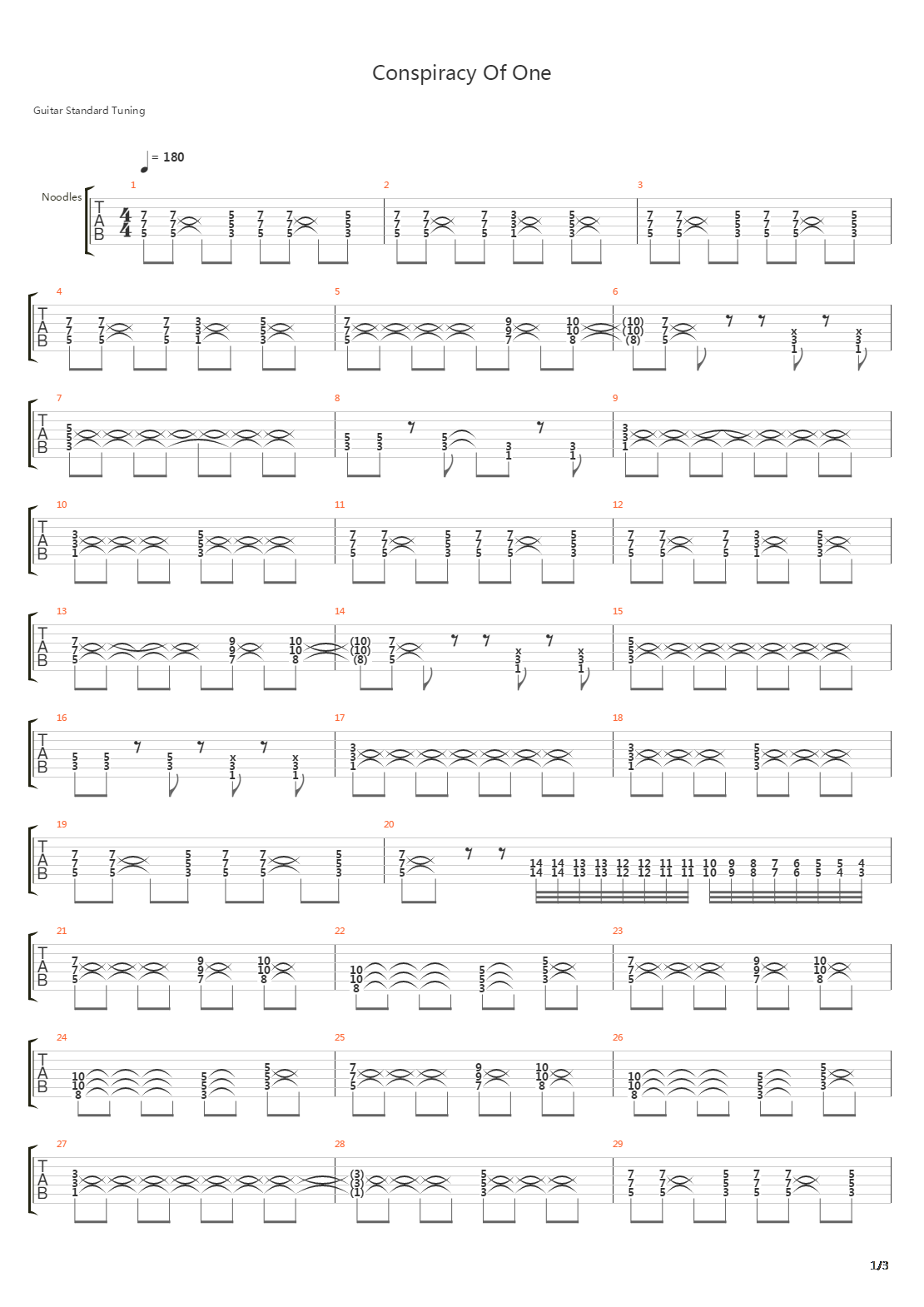 Conspiracy Of One吉他谱